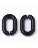 Eslabones de cadena. Ovalado (2). Color negro. 15x9x3 mm. 50 unidades (aprox.)