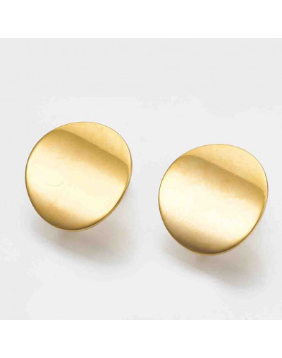 Pin para aretes con cierre Acero inoxidable Color dorado 20 mm 3 mm perforación 2 unidades