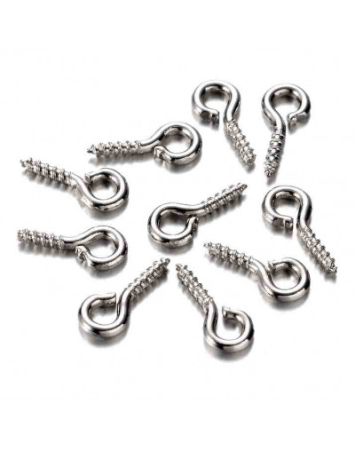 Armellas Aleación de cobre Color plateado 8x4 milímetros 2 mm agujero 200 ud (aprox.)