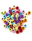 Corazón negro sólido. Moneda varios colores. 7 mm diámetro. 1,5 mm perforación. 100 uds aproximado.