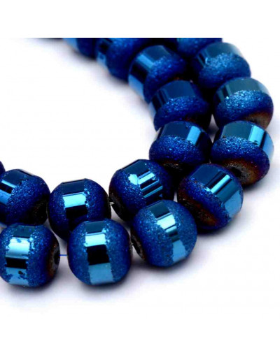 Opaco y brillante. Azul y plateado. 4,5 milímetros. 1 mm perforación. 100 unidades hilo (aproximado)