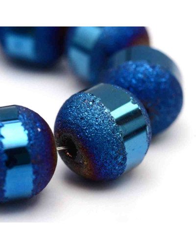 Opaco y brillante. Azul y plateado. 4,5 milímetros. 1 mm perforación. 100 unidades hilo (aproximado)