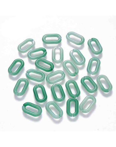 Eslabones de cadena. Ovalado (1). Color aquamarina. 14x8,5x2,5 mm. 50 unidades (Aprox.)