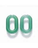 Eslabones de cadena. Ovalado (1). Color aquamarina. 14x8,5x2,5 mm. 50 unidades (Aprox.)