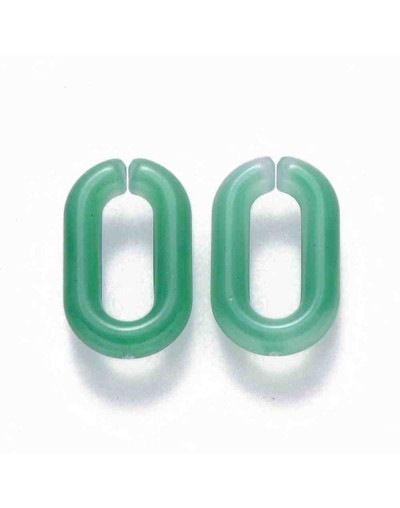 Eslabones de cadena. Ovalado (1). Color aquamarina. 14x8,5x2,5 mm. 50 unidades (Aprox.)