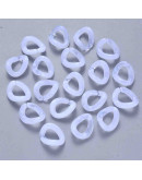 Eslabones de cadena. Twist. Color blanco cristal. 15,5x13,5x6 mm. 50 unidades (aprox.)