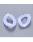 Eslabones de cadena. Twist. Color blanco cristal. 15,5x13,5x6 mm. 50 unidades (aprox.)