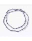 Rondelle faceteado. 4,5x3 milímetros. Electroplateado plata. 1 mm perforación. 120 uds hilo (aprox).