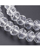 Rondelle faceteado. 4x3 milímetros. Electroplateado púrpura. 1 mm perforación. 100 uds hilo (aprox).