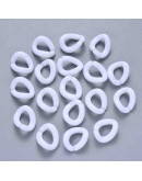 Eslabones de cadena. Twist. Color blanco. 15,5x13,5x6 mm. 50 unidades (aprox.)