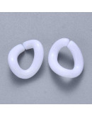 Eslabones de cadena. Twist. Color blanco. 15,5x13,5x6 mm. 50 unidades (aprox.)