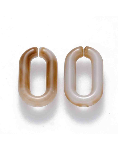 Eslabones de cadena. Ovalado (1). Color madera. 14x8,5x2,5 mm. 50 unidades (Aprox.)