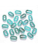 Eslabones de cadena. Ovalado (1). Color turquesa. 14x8,5x2,5 mm. 50 unidades (Aprox.)
