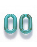 Eslabones de cadena. Ovalado (1). Color turquesa. 14x8,5x2,5 mm. 50 unidades (Aprox.)