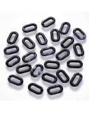 Eslabones de cadena. Ovalado (1). Color agata negra. 14x8,5x2,5 mm. 50 unidades (Aprox.)