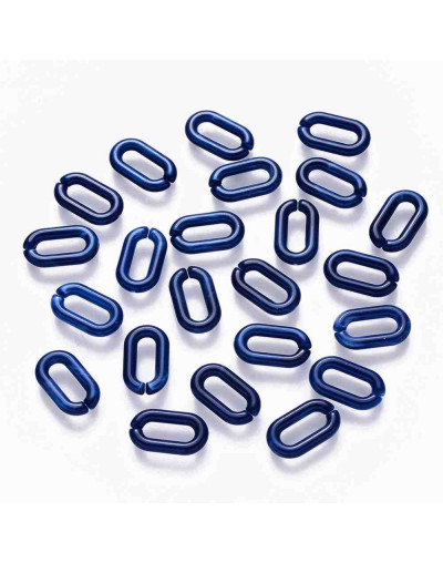 Eslabones de cadena. Ovalado (1). Color azul. 14x8,5x2,5 mm. 50 unidades (Aprox.)