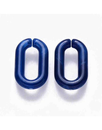 Eslabones de cadena. Ovalado (1). Color azul. 14x8,5x2,5 mm. 50 unidades (Aprox.)