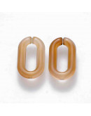 Eslabones de cadena. Ovalado (1). Color trigo. 14x8,5x2,5 mm. 50 unidades (Aprox.)