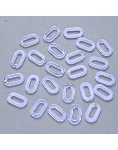 Eslabones de cadena. Ovalado (1). Color cristal. 14x8,5x2,5 mm. 50 unidades (Aprox.)