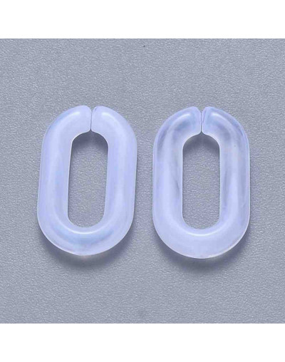 Eslabones de cadena. Ovalado (1). Color cristal. 14x8,5x2,5 mm. 50 unidades (Aprox.)