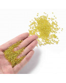 Chaquira. Cristal lustrado. YELLOW. 2 mm. 1 mm perforación. 40 gramos (2600 uds aprox)
