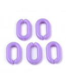 Eslabones de cadena. Ovalado (2). Color morado suave. 15x9x3 mm. 50 unidades (aprox.)
