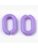 Eslabones de cadena. Ovalado (2). Color morado suave. 15x9x3 mm. 50 unidades (aprox.)