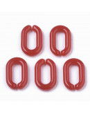 Eslabones de cadena. Ovalado (2). Color rojo. 15x9x3 mm. 50 unidades (aprox.)