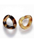 Eslabones de cadena. Twist. Color tigre. 15,5x13,5x6 mm. 50 unidades (aprox.)