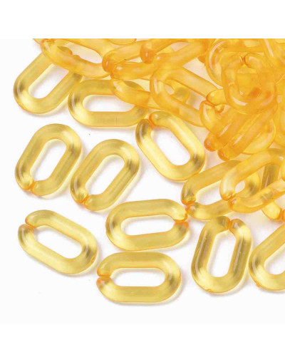 Eslabones de cadena. Ovalado (2). Color miel. 15x9x3 mm. 50 unidades (aprox.)