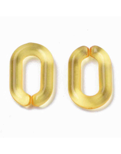 Eslabones de cadena. Ovalado (2). Color miel. 15x9x3 mm. 50 unidades (aprox.)