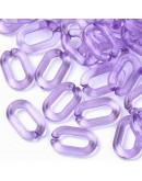 Eslabones de cadena. Ovalado (2). Color morado cristal. 15x9x3 mm. 50 unidades (aprox.)
