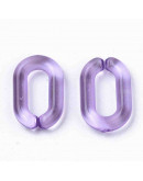 Eslabones de cadena. Ovalado (2). Color morado cristal. 15x9x3 mm. 50 unidades (aprox.)
