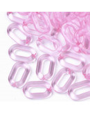 Eslabones de cadena. Ovalado (2). Color rosado cristal. 15x9x3 mm. 50 unidades (aprox.)