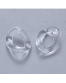 Eslabones de cadena. Twist. Color cristal. 15,5x13,5x6 mm. 50 unidades (aprox.)