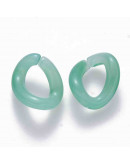 Eslabones de cadena. Twist. Color aquamarina. 15,5x13,5x6 mm. 50 unidades (aprox.)