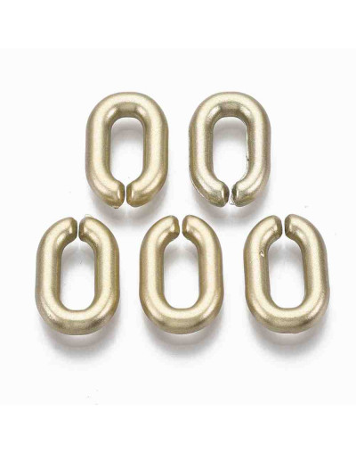 Eslabones de cadena. Ovalado (3). Color dorado. 14x9,5x3 mm. 50 unidades (aprox.)