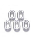 Eslabones de cadena. Ovalado (3). Color plateado. 14x9,5x3 mm. 50 unidades (aprox.)