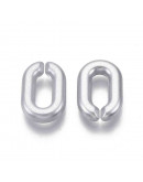 Eslabones de cadena. Ovalado (3). Color plateado. 14x9,5x3 mm. 50 unidades (aprox.)