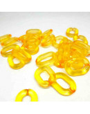 Eslabones de cadena. Ovalado (4). Color naranja cristal. 19x14x3,5 milímetros. 20 unidades
