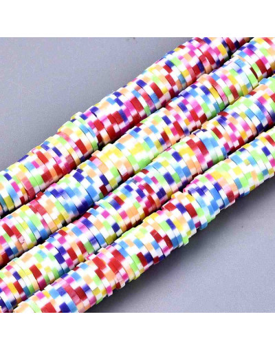 Discos. Arcoiris. 6 milímetros diámetro. 1 mm grosor. 1 mm perforación. 380~400 uds hilo.