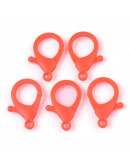 Cierre lobster. Acrílico. Color naranja. 35x24,5x6 mm. 3 mm agujero. 10 unidades