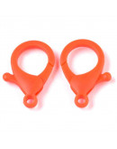 Cierre lobster. Acrílico. Color naranja. 35x24,5x6 mm. 3 mm agujero. 10 unidades