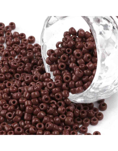 Color Sólido. COCONUT BROWN. 3 milímetros.1 mm perforación. 40 gramos