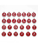 Set abecedario. Aleación de cobre y esmalte. Color rojo oscuro. 14x12x2 mm. 1.5 mm perforación Set abecedario. Aleación de cobre y esmalte. Color rojo oscuro. 14x12x2 mm. 1.5 mm perforación