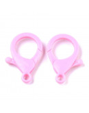 Cierre lobster. Acrílico. Color rosado. 35x24,5x6 mm. 3 mm agujero. 10 unidades