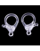 Cierre lobster. Acrílico. Color cristal. 35x24,5x6 mm. 3 mm agujero. 10 unidades