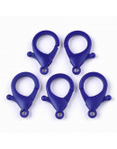 Cierre lobster. Acrílico. Color azul. 35x24,5x6 mm. 3 mm agujero. 10 unidades