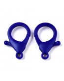 Cierre lobster. Acrílico. Color azul. 35x24,5x6 mm. 3 mm agujero. 10 unidades