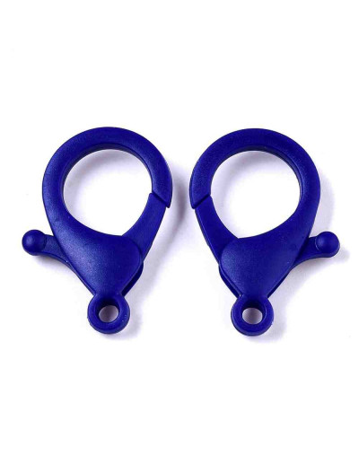 Cierre lobster. Acrílico. Color azul. 35x24,5x6 mm. 3 mm agujero. 10 unidades